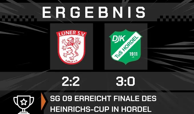 SG 09 erreicht Finale des Heinrichs-Cup in Hordel - Morgen 15 Uhr gegen Concordia Wiemelhausen