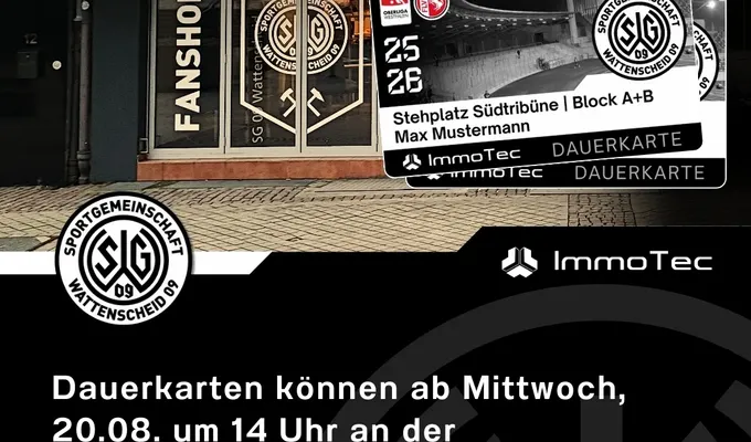 Dauerkarten können an der Geschäftsstelle abgeholt werden