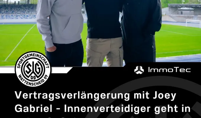 Vertragsverlängerung mit Joey Gabriel - Innenverteidiger geht in seine 3. Saison an der Lohrheide