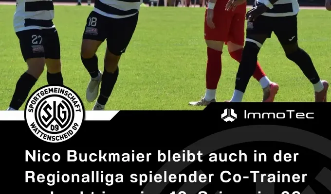Nico Buckmaier bleibt auch in der Regionalliga spielender Co-Trainer und geht in seine 10. Saison…