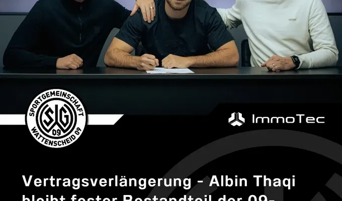 Vertragsverlängerung - Führungsspieler Albin Thaqi bleibt fester Bestandteil der 09-Defensive