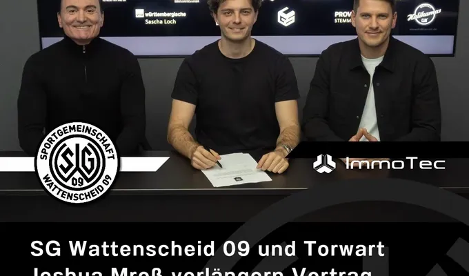 SG Wattenscheid 09 und Torwart Joshua Mroß verlängern Vertrag