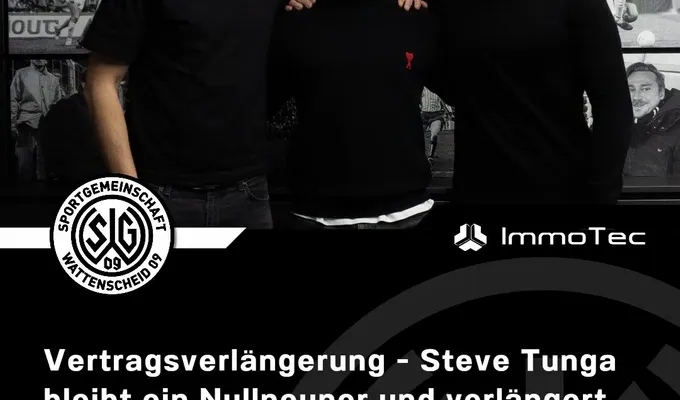 Vertragsverlängerung - Steve Tunga bleibt ein Nullneuner und verlängert vorzeitig bis zum 30.06.2027