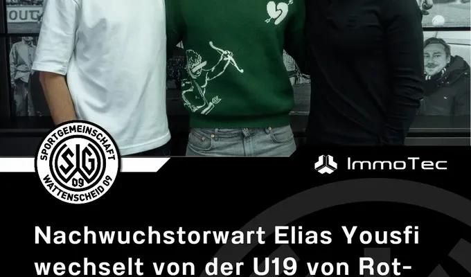 Nachwuchstorwart Elias Yousfi wechselt von der U19 von Rot-Weiss Essen zur SG 09