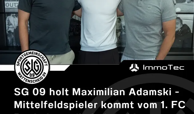 SG 09 holt Maximilian Adamski - Mittelfeldspieler kommt vom 1. FC Bocholt an die Lohrheide