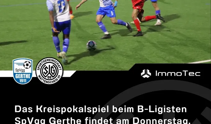 Das Kreispokalspiel beim B-Ligisten SpVgg Gerthe findet am Donnerstag, 30. Oktober 2025 um 19:30…