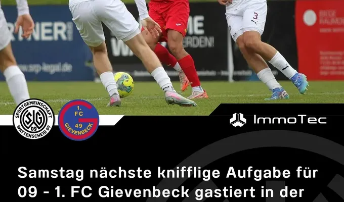 Samstag nächste knifflige Aufgabe für 09 - 1. FC Gievenbeck gastiert in der Lohrheide