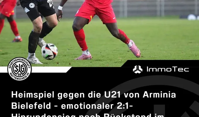 Heimspiel gegen die U21 von Arminia Bielefeld - emotionaler 2:1-Hinrundensieg im Hinterkopf