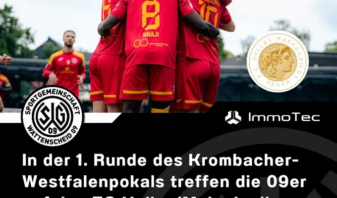 In der 1. Runde des Krombacher-Westfalenpokals treffen die 09er auf den FC Hellas/Makedonikas Hagen…