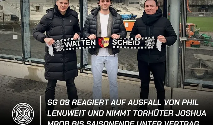SG 09 reagiert auf Ausfall von Phil Lenuweit und nimmt Torhüter Joshua Mroß bis Saisonende unter…
