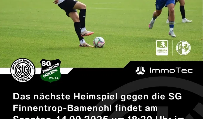 Das nächste Heimspiel gegen die SG Finnentrop-Bamenohl findet am Sonntag, 14. September 2025 um…