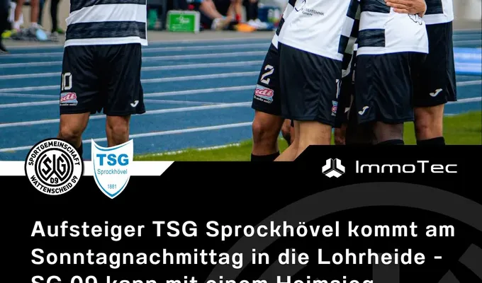 Aufsteiger TSG Sprockhövel kommt am Sonntagnachmittag in die Lohrheide