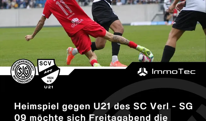 Heimspiel gegen die U21 des SC Verl - SG 09 möchte sich Freitagabend die Tabellenführung zurückholen