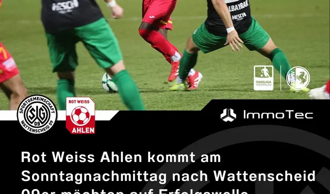 Rot Weiss Ahlen kommt am Sonntagnachmittag nach Wattenscheid