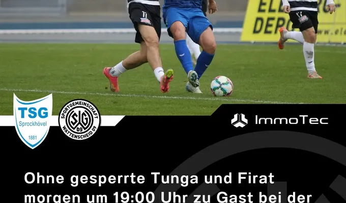 Ohne gesperrte Tunga und Firat morgen um 19:00 Uhr zu Gast bei der TSG Sprockhövel