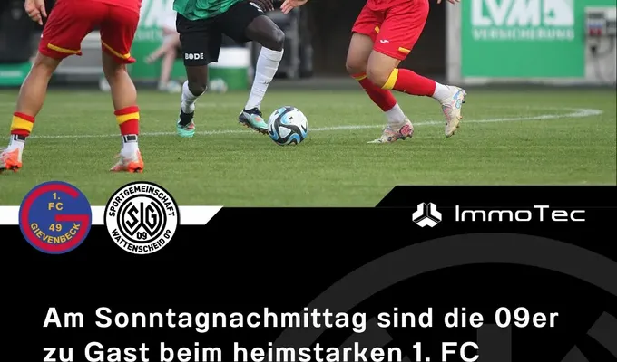 Am Sonntagnachmittag sind die 09er zu Gast beim heimstarken 1. FC Gievenbeck in der Senger Arena