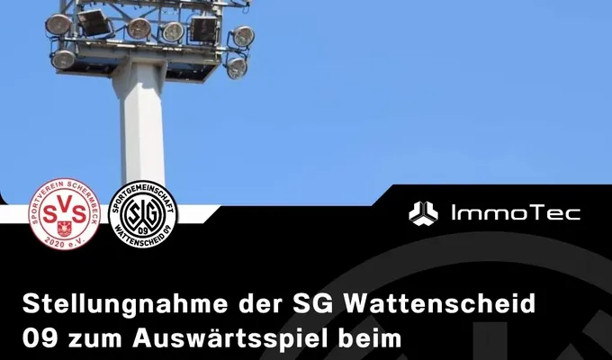 Stellungnahme der SG Wattenscheid 09 zum Auswärtsspiel beim SV Schermbeck