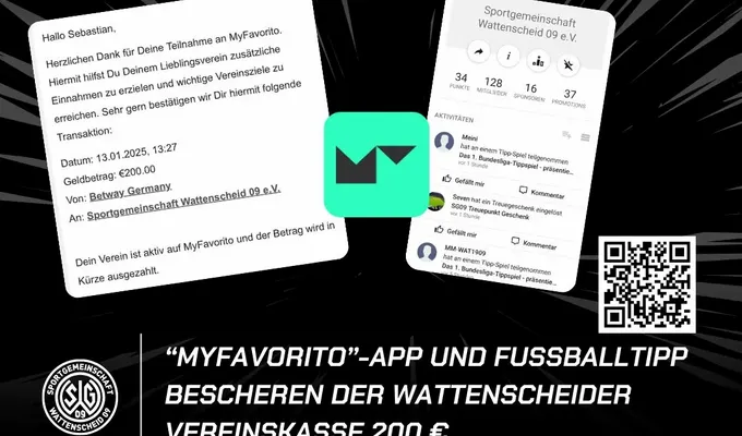 200 € für die Vereinskasse mit MyFavorito