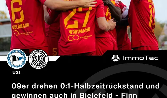 09er drehen 0:1-Halbzeitrückstand und gewinnen auch in Bielefeld