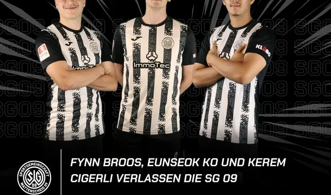 Fynn Broos, Eunseok Ko und Kerem Cigerli verlassen die SG 09