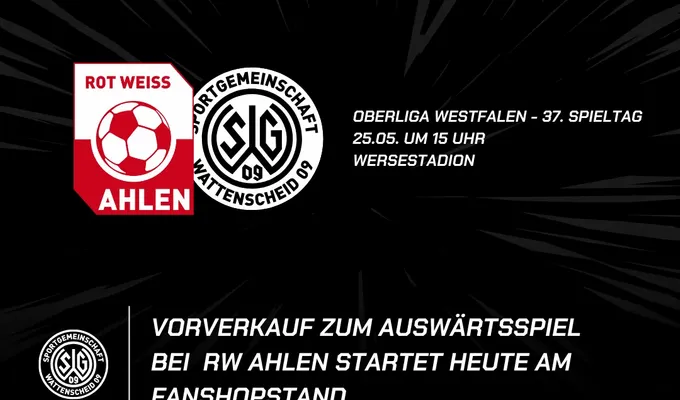 Vorverkauf zum Auswärtsspiel bei RW Ahlen startet heute am Fanshopstand