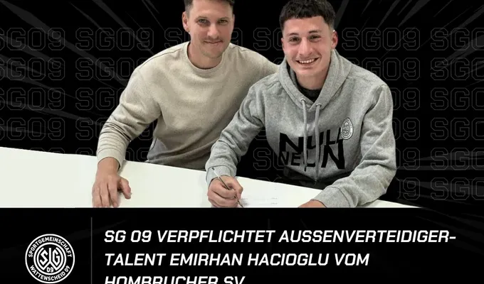 SG 09 verpflichtet Außenverteidiger-Talent Emirhan Hacioglu vom Hombrucher SV