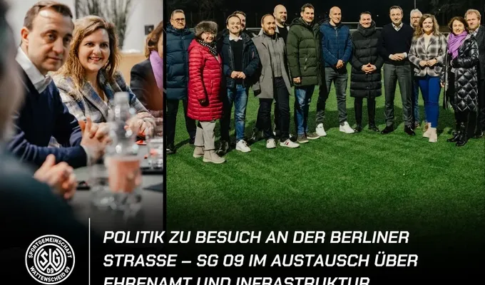 Politik zu Besuch an der Berliner Straße – SG 09 im Austausch über Ehrenamt und Infrastruktur