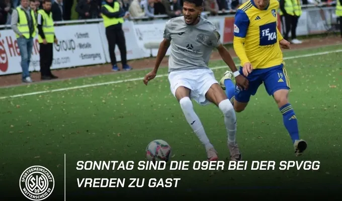 Sonntag sind die 09er bei der SpVgg Vreden zu Gast