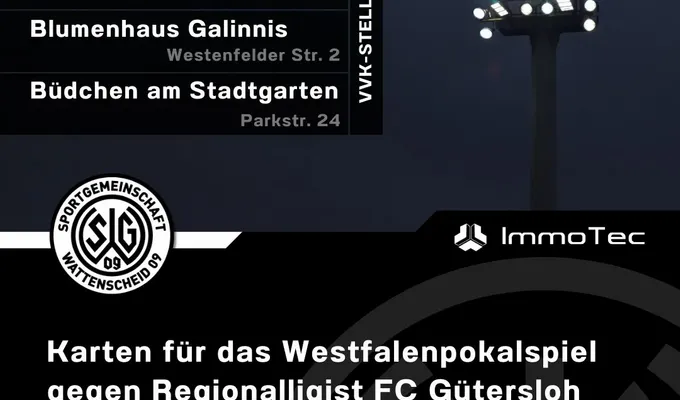 Ticketvorverkauf für das Viertelfinale im Westfalenpokal