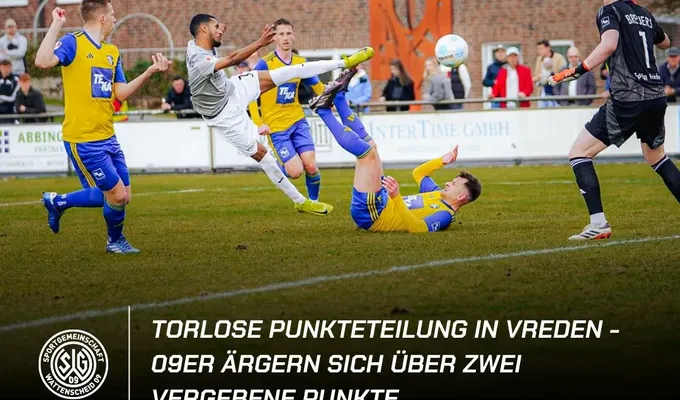 Torlose Punkteteilung in Vreden - 09er ärgern sich über zwei vergebene Punkte