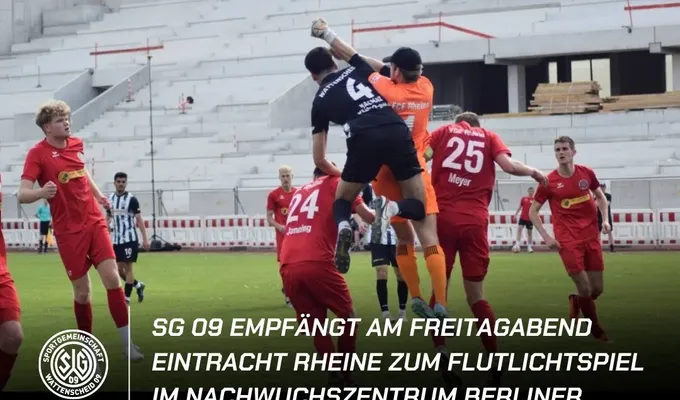 SG 09 empfängt am Freitagabend Eintracht Rheine zum Flutlichtspiel im Nachwuchszentrum Berliner…