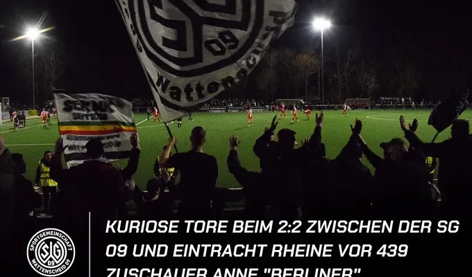Kuriose Tore beim 2:2 zwischen der SG 09 und Eintracht Rheine vor 439 Zuschauer anne 