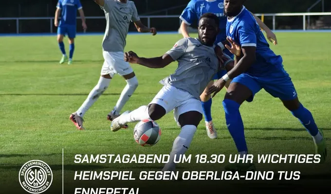 Samstagabend um 18.30 Uhr wichtiges Heimspiel gegen Oberliga-Dino TuS Ennepetal