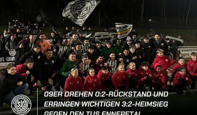 09er drehen 0:2-Rückstand und erringen wichtigen 3:2-Heimsieg gegen den TuS Ennepetal