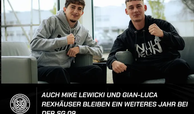 Auch Mike Lewicki und Giano Rexhäuser bleiben ein weiteres Jahr bei der SG 09