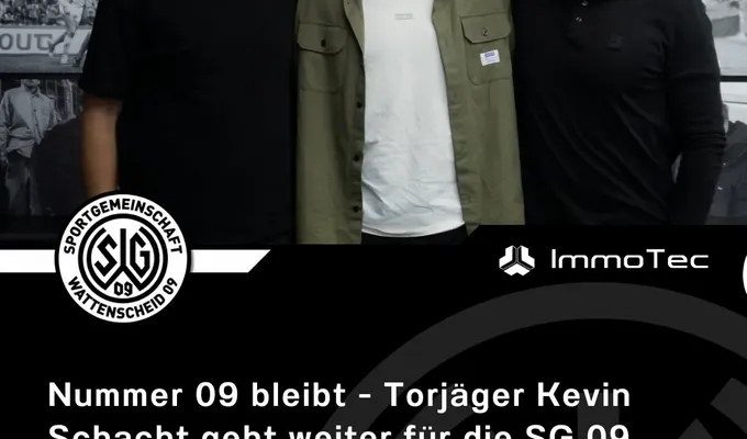 Nummer 09 bleibt! - Torjäger Kevin Schacht geht weiter für die SG 09 auf Torejagd